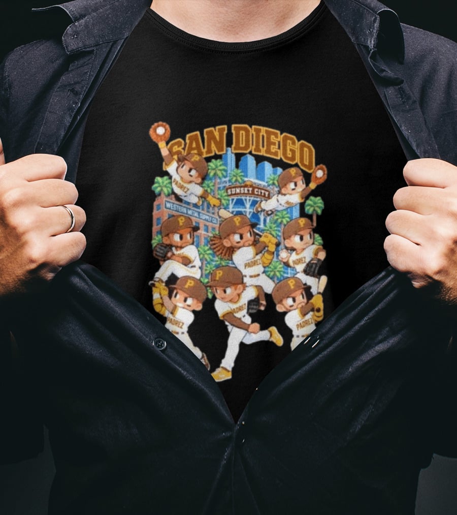 San Diego Padres Sunset City Western Metal Supply Co Players T-Shirt