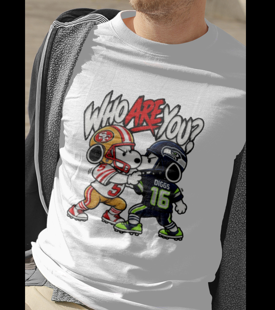 Who Are You Snoopy Version 49ers Vs Seahawks Diggs 16 T-Shirt