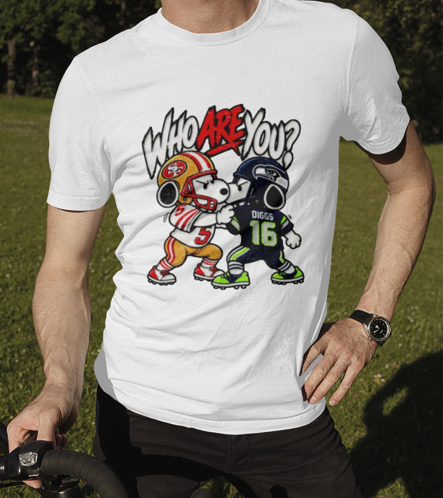 Who Are You Snoopy Version 49ers Vs Seahawks Diggs 16 T-Shirt