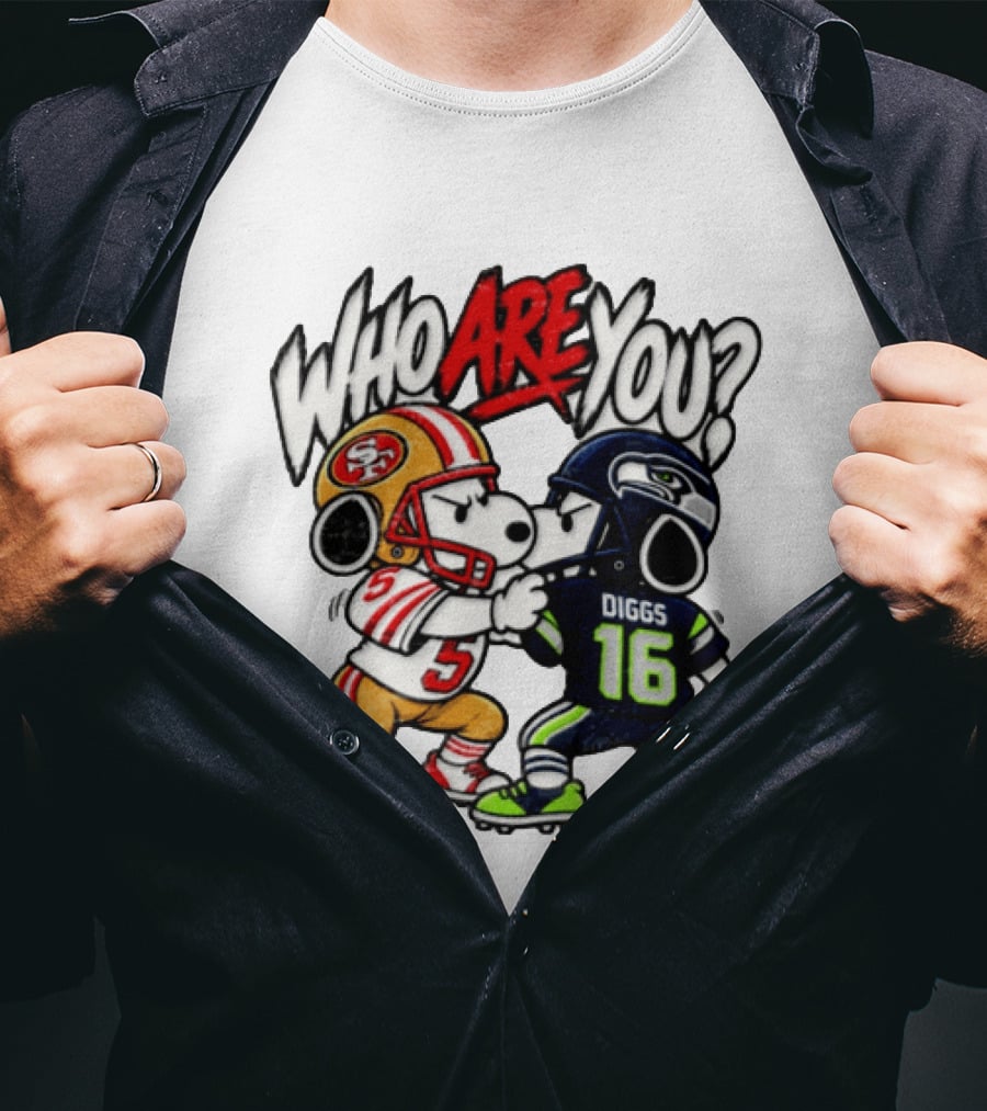 Who Are You Snoopy Version 49ers Vs Seahawks Diggs 16 T-Shirt