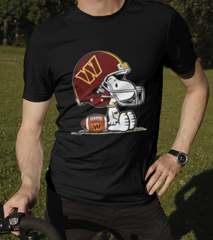 Snoopy Washington Commanders Football Helmet Cartoon Dog T-Shirt