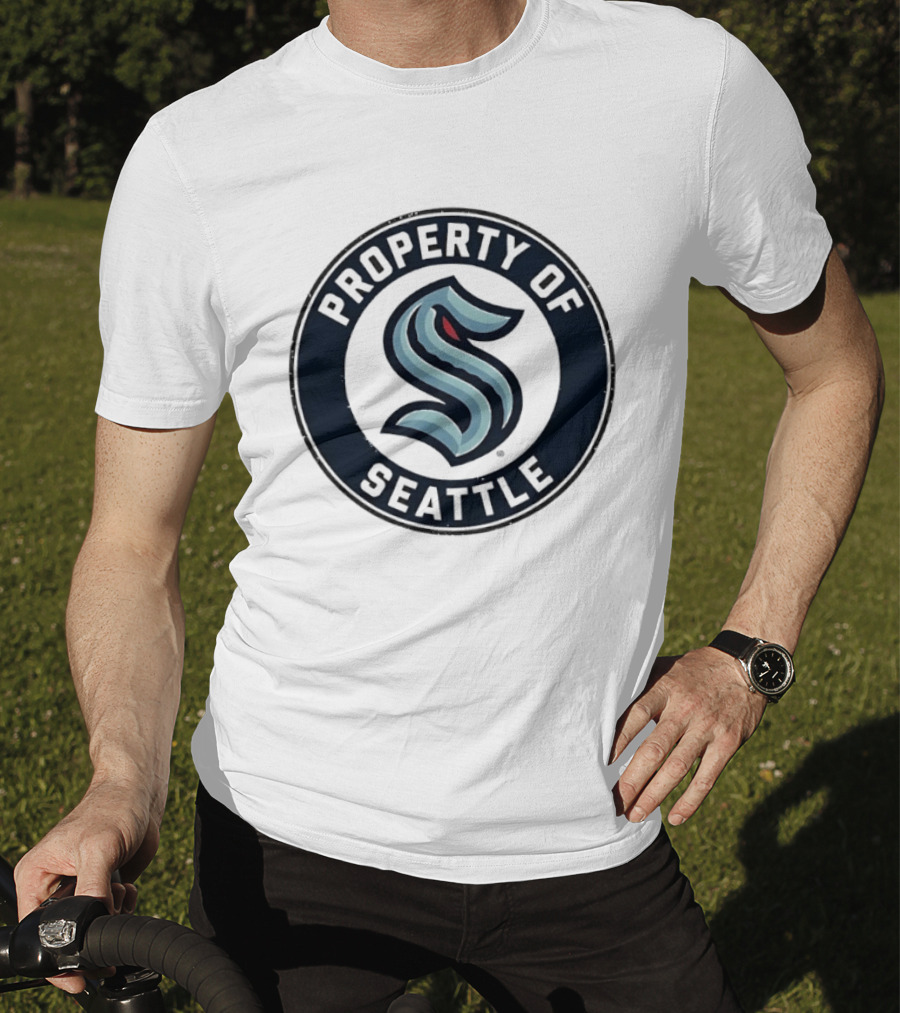 Property Of Seattle Kraken Distressed Circle T-Shirt