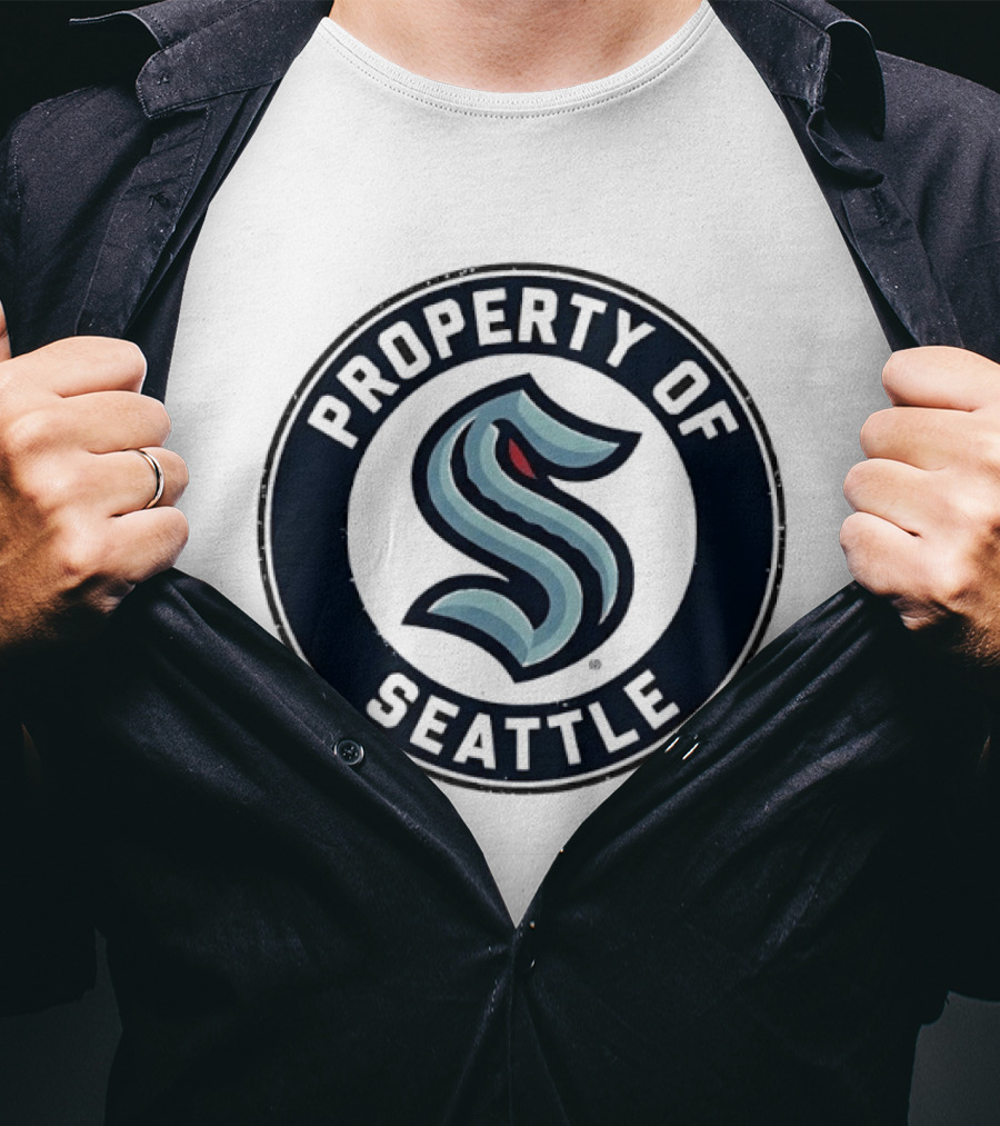 Property Of Seattle Kraken Distressed Circle T-Shirt