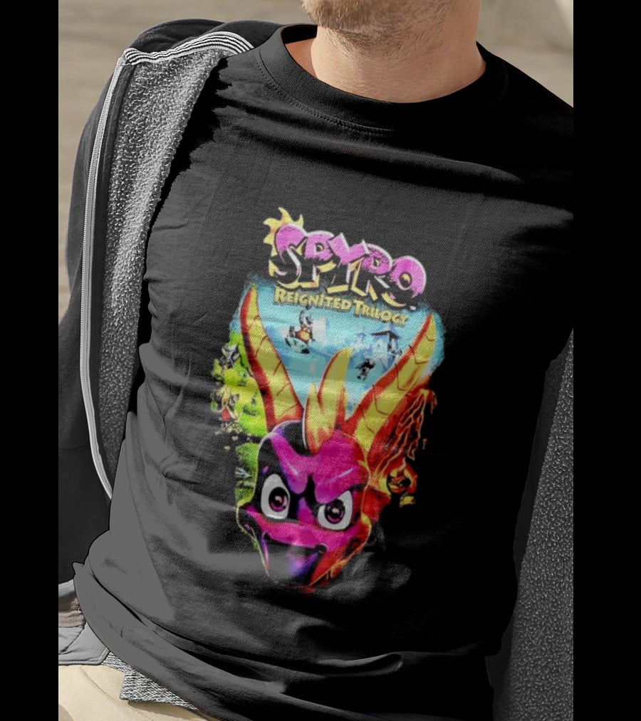 Spyro Reignited Trilogy PlayStation Game Dragon Character Image T-Shirt