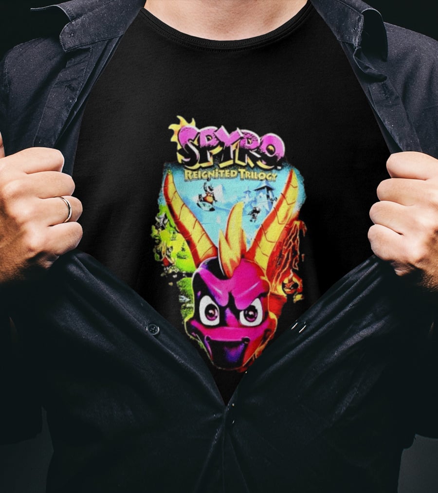 Spyro Reignited Trilogy PlayStation Game Dragon Character Image T-Shirt