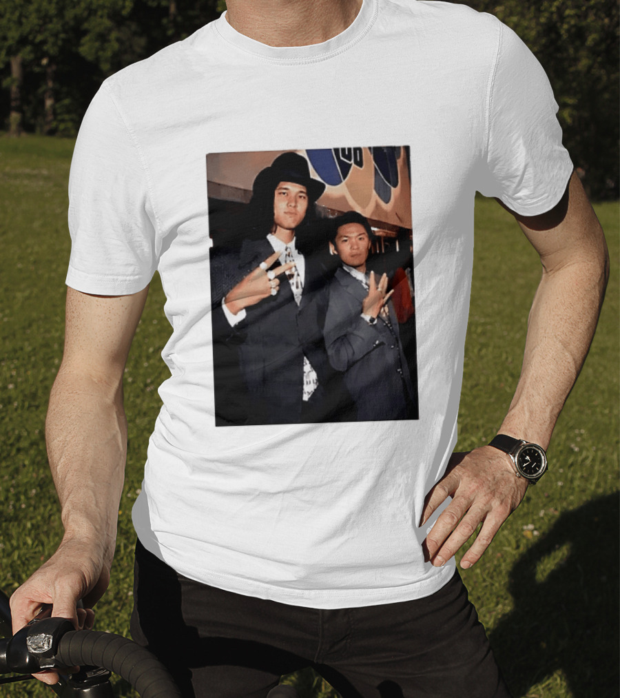 Shohei Ohtani And Ippei Mizuhara Cubbies Style Polaroid T-Shirt