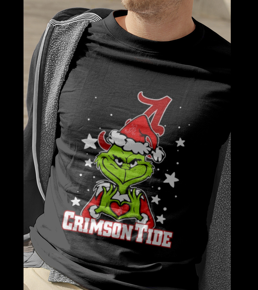 Alabama Crimson Tide Grinch Christmas Holiday T-Shirt