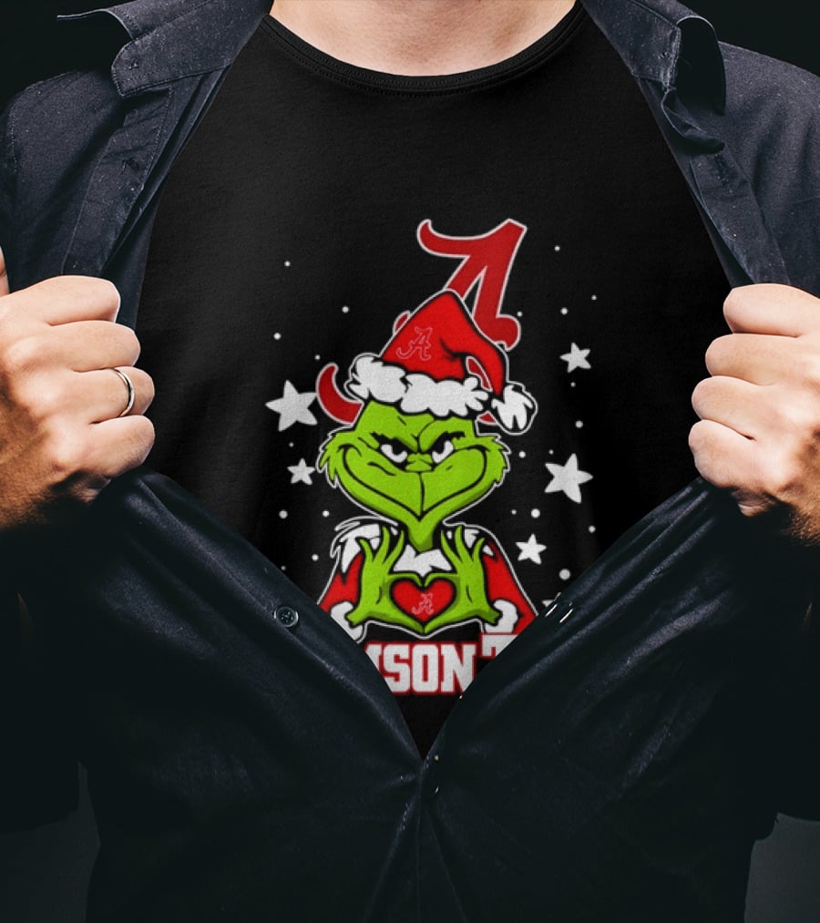 Alabama Crimson Tide Grinch Christmas Holiday T-Shirt