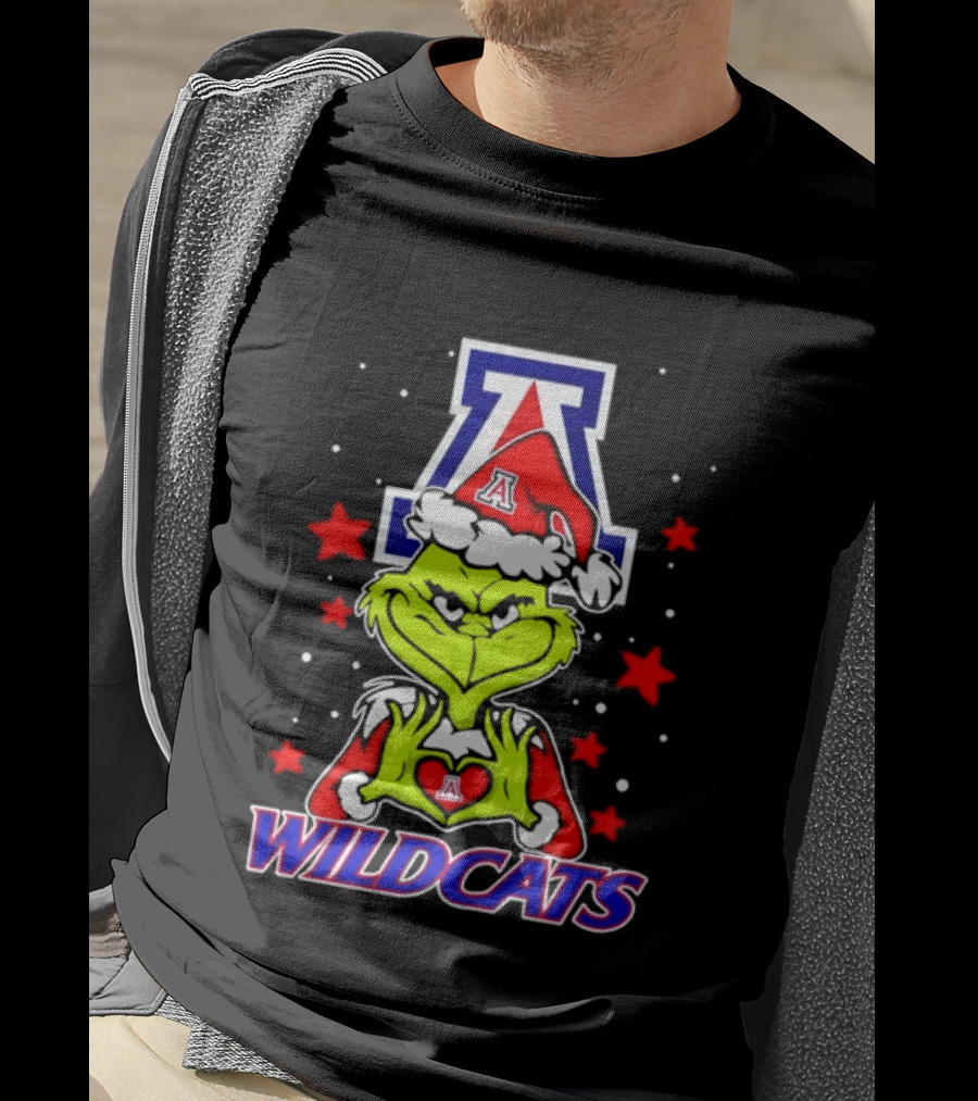 Arizona Wildcats Christmas Grinch NCAA Fan Gear T-Shirt