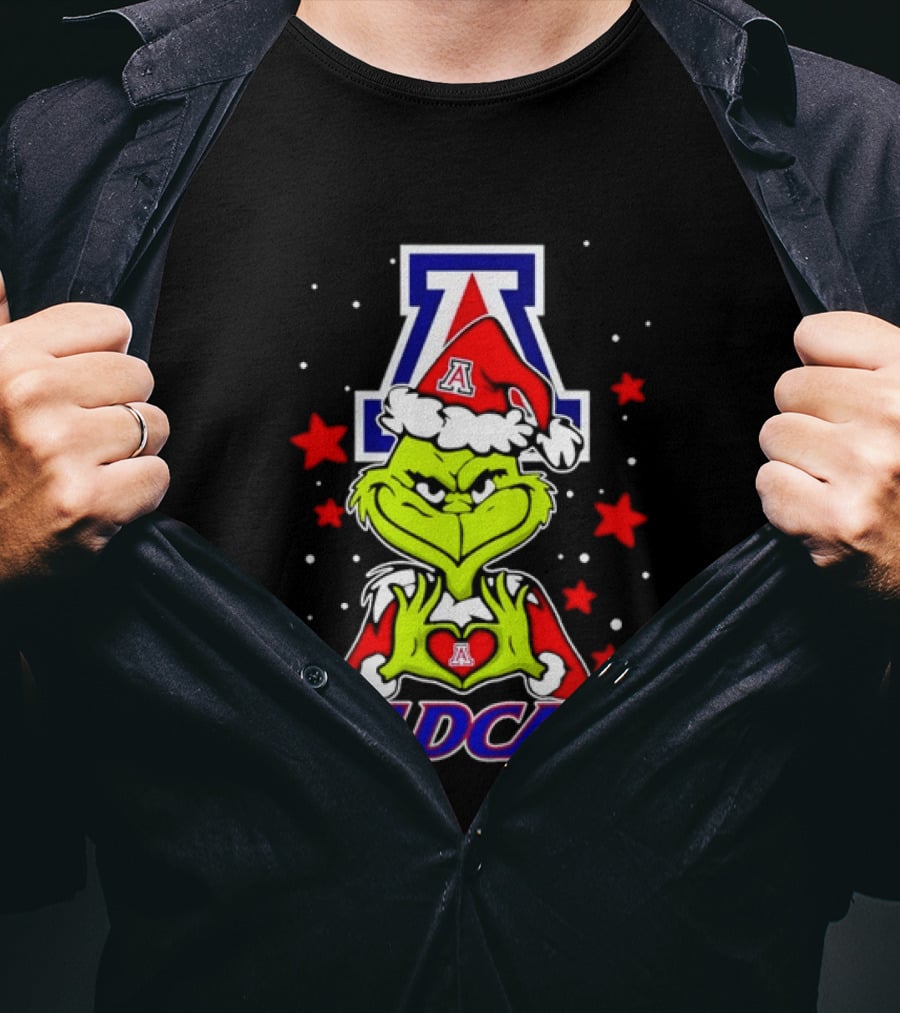 Arizona Wildcats Christmas Grinch NCAA Fan Gear T-Shirt