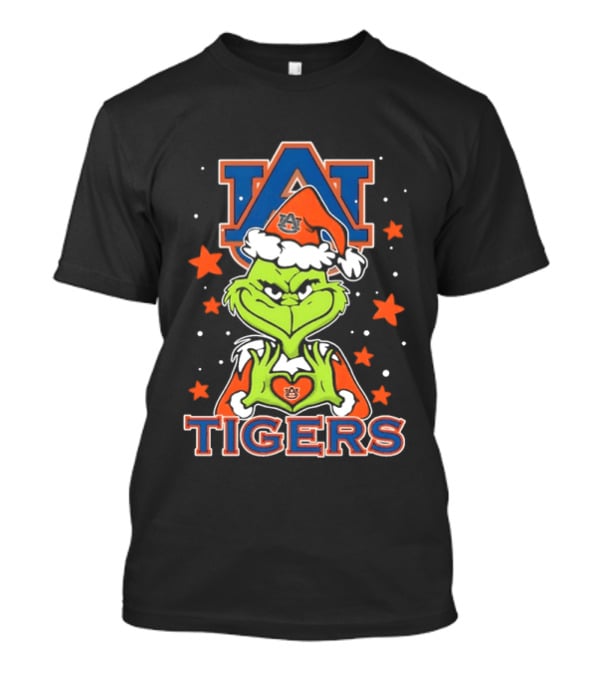 Grinch Auburn Tigers Christmas NCAA Holiday Spirit T-Shirt