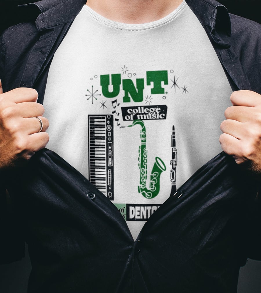 UNT College Of Music University Of North Texas Denton Music Instruments T-Shirt