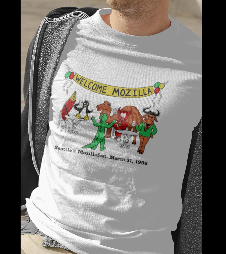 Welcome Mozilla Seattle Mozillafest March 31 1996 Celebration T-Shirt