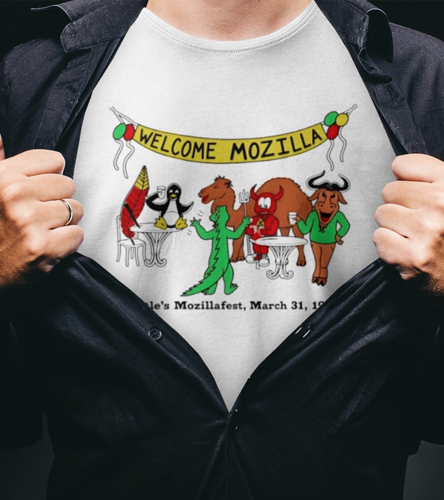 Welcome Mozilla Seattle Mozillafest March 31 1996 Celebration T-Shirt