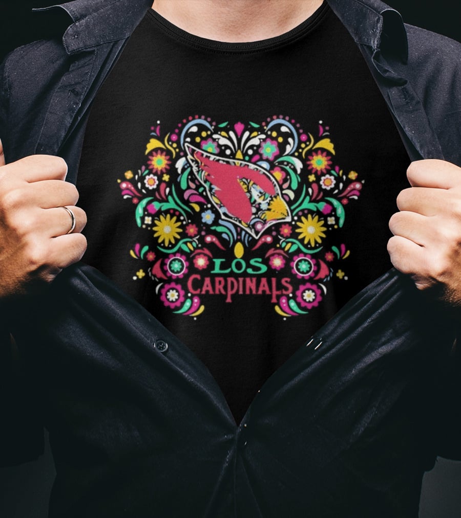 Arizona Cardinals 2026 Dia De Los Muertos Floral Los Cardinals T-Shirt