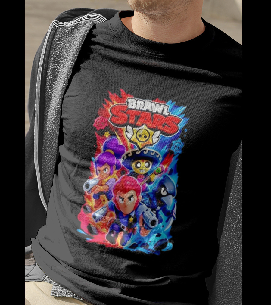 Brawl Stars Characters Action Group Gaming Showdown T-Shirt