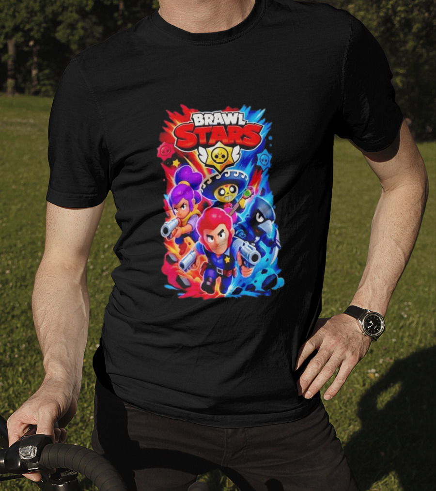 Brawl Stars Characters Action Group Gaming Showdown T-Shirt
