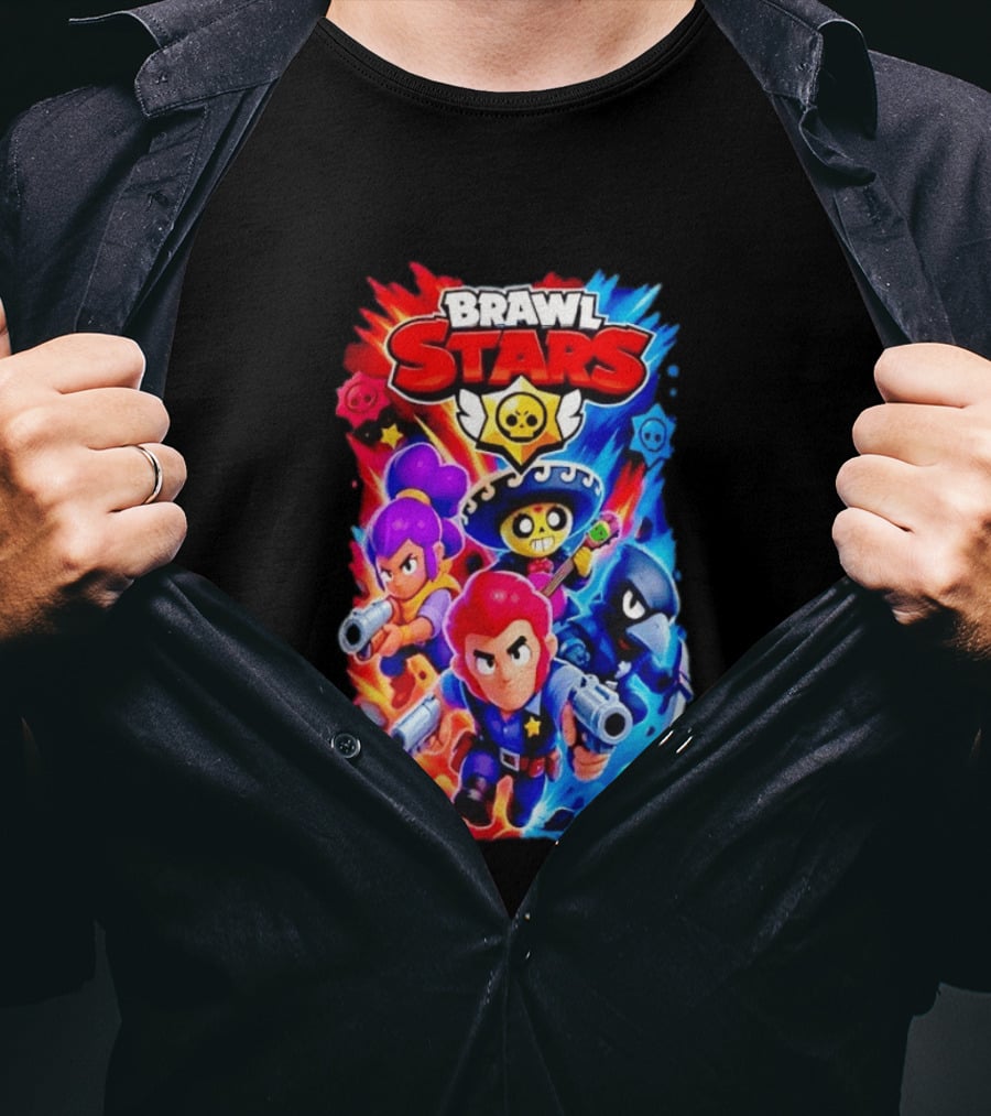 Brawl Stars Characters Action Group Gaming Showdown T-Shirt