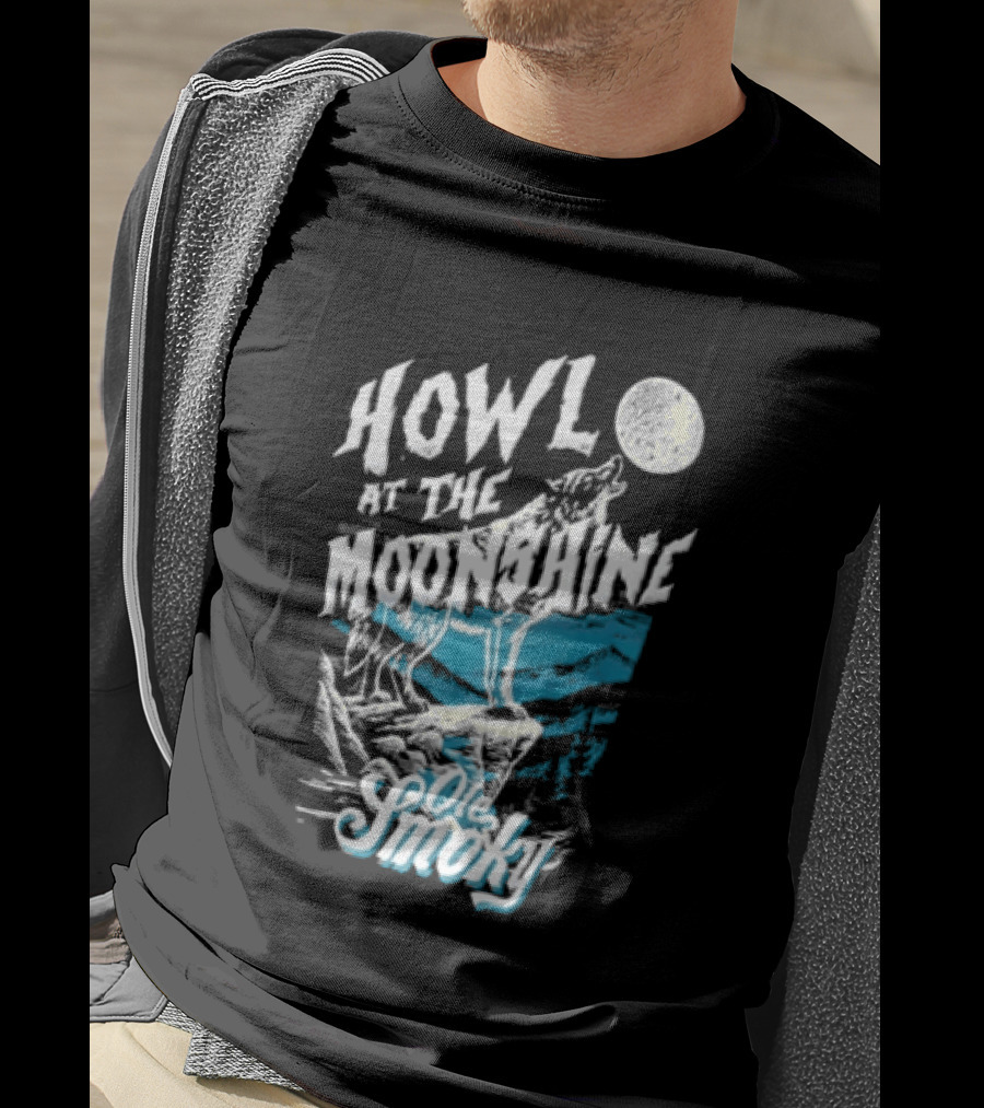 Ole Smoky Howl At The Moonshine Wolf Howling Full Moon T-Shirt