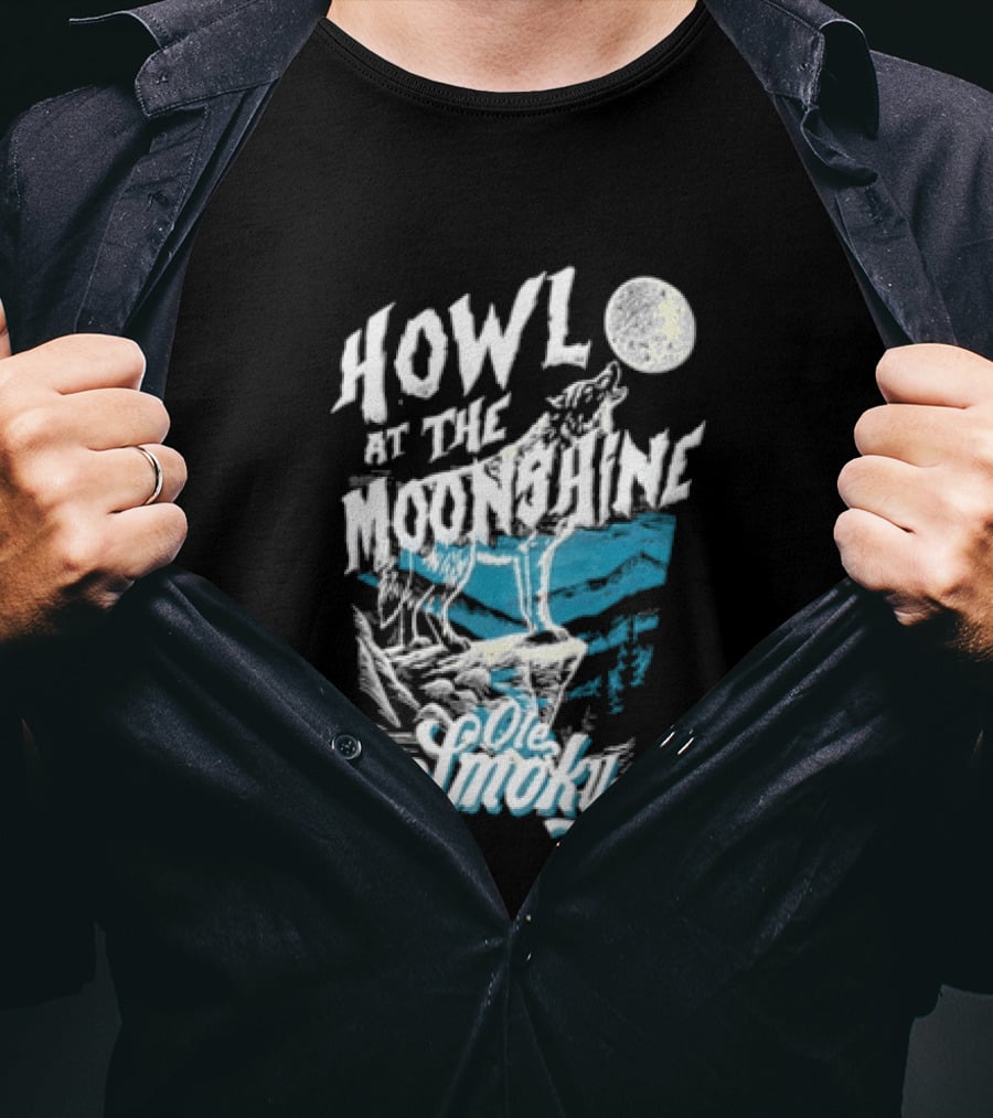 Ole Smoky Howl At The Moonshine Wolf Howling Full Moon T-Shirt