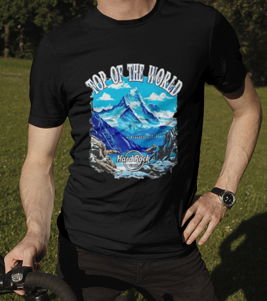 Top Of The World Hard Rock Cafe Snowy Mountain Peak Blue Sky T-Shirt