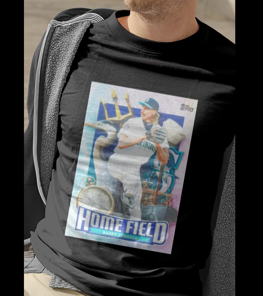 Randy Johnson Seattle Mariners Topps Home Field Baseball Card Mariners T-Shirt