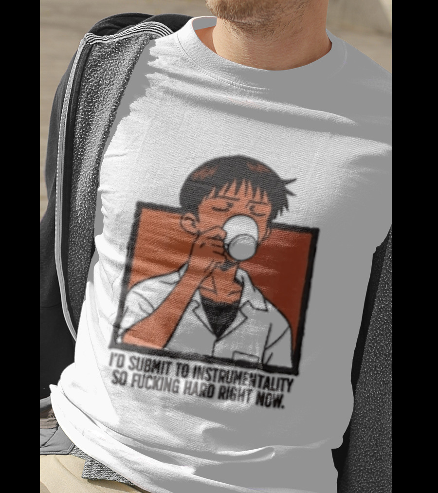 I'd Submit To Instrumentality So Hard Right Now Shinji Character Drinking Coffee T-Shirt