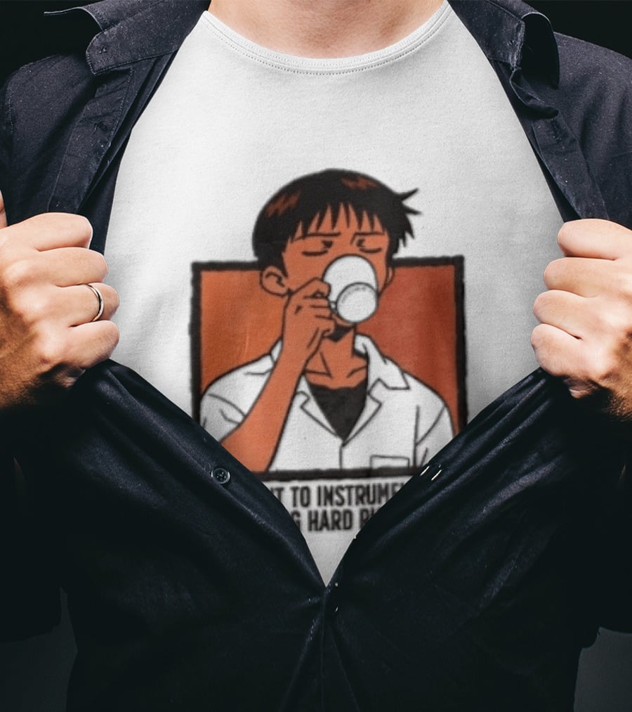 I'd Submit To Instrumentality So Hard Right Now Shinji Character Drinking Coffee T-Shirt