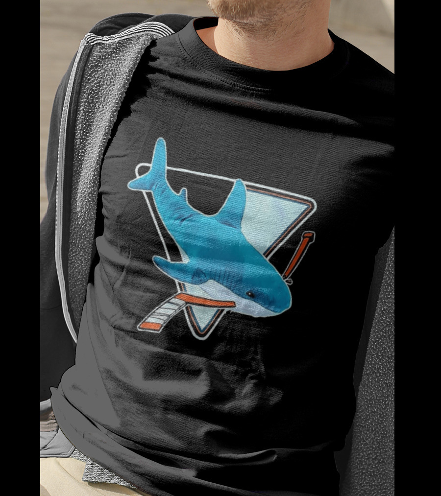 San Jose Sharks Hockey Stick Triangle Plush Toy T-Shirt