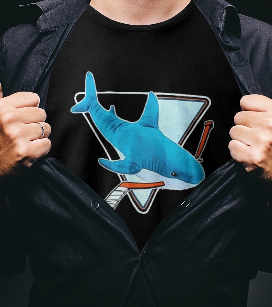 San Jose Sharks Hockey Stick Triangle Plush Toy T-Shirt