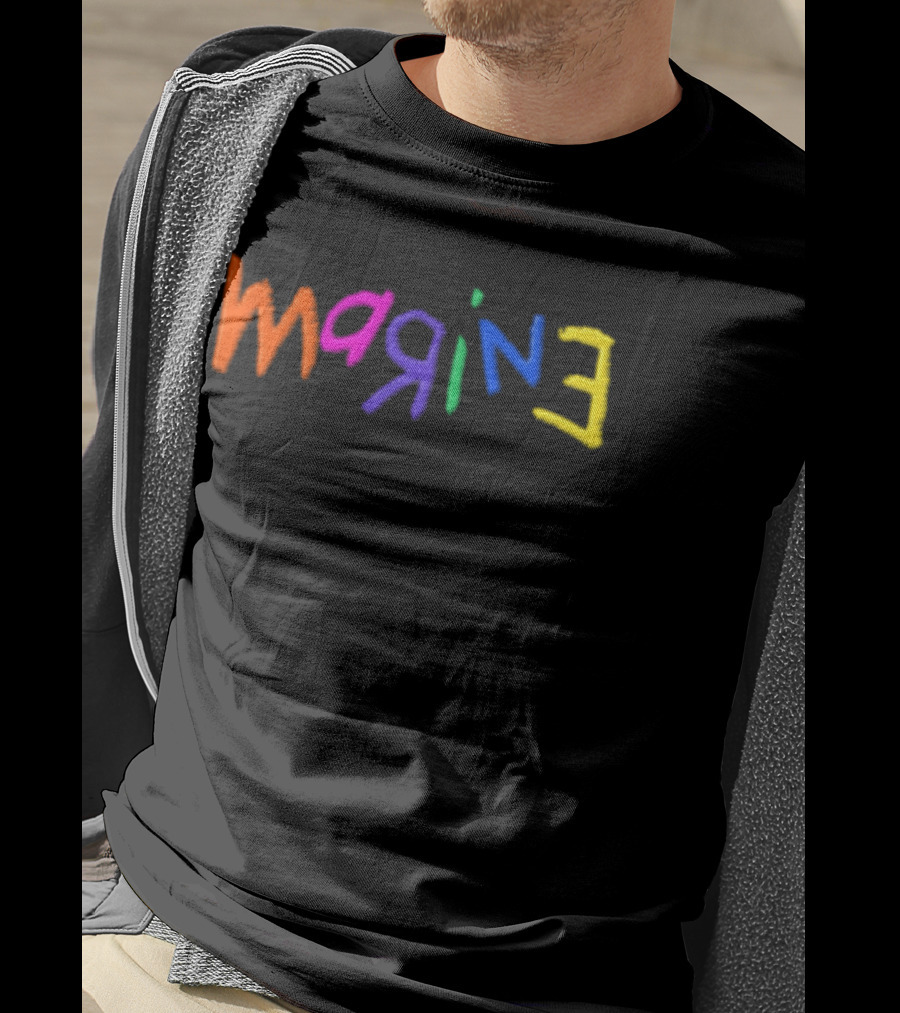 Imagine Colorful Handwritten Multicolor Lettering T-Shirt