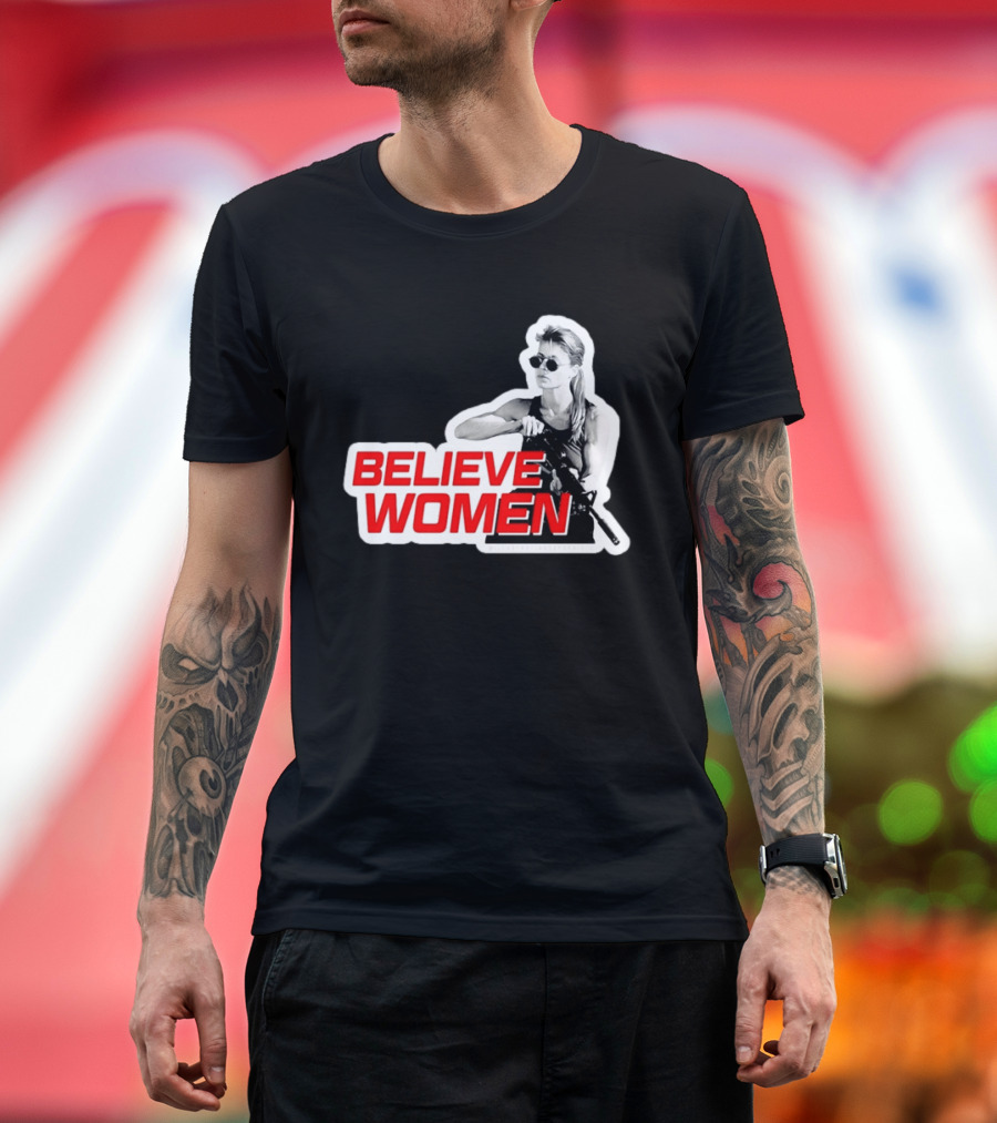 Believe Women Sarah Connor Terminator Halftone T-Shirt
