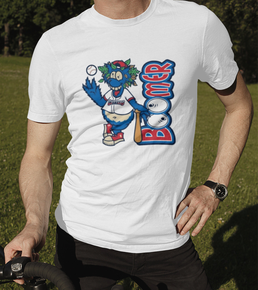Boomer The Cutters Baseball Mascot With Bat And Ball T-Shirt