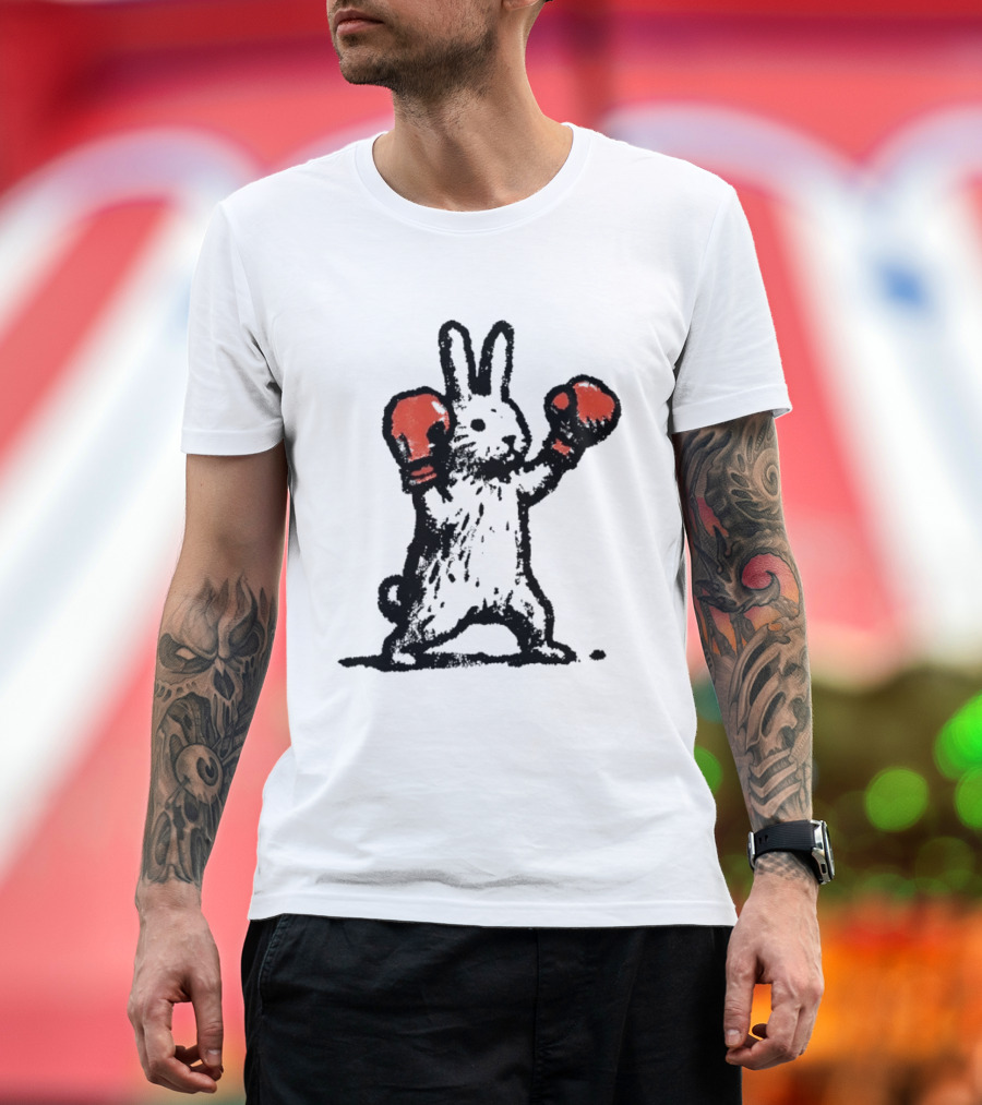 Boxing Rabbit Fighter Animal Sports Distressed T-Shirt
