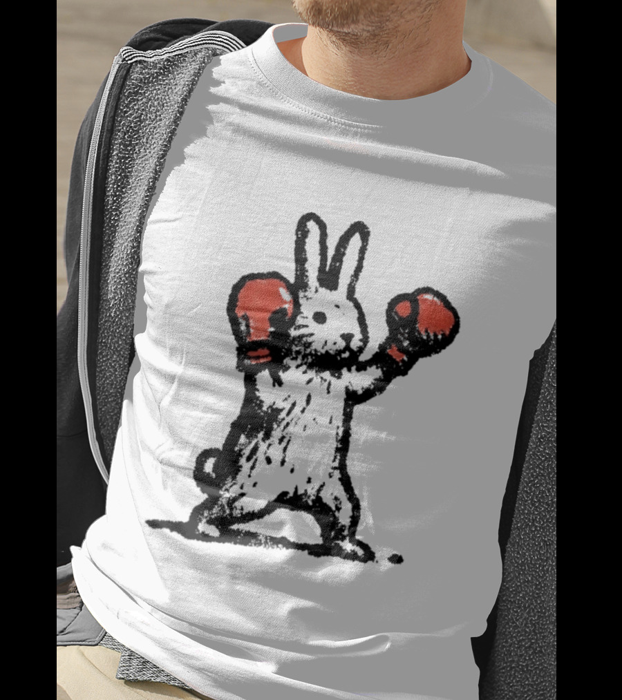 Boxing Rabbit Fighter Animal Sports Distressed T-Shirt