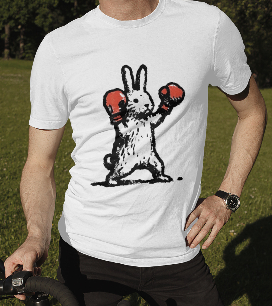 Boxing Rabbit Fighter Animal Sports Distressed T-Shirt