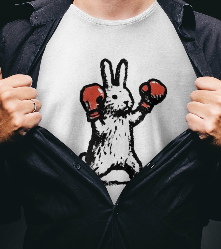 Boxing Rabbit Fighter Animal Sports Distressed T-Shirt