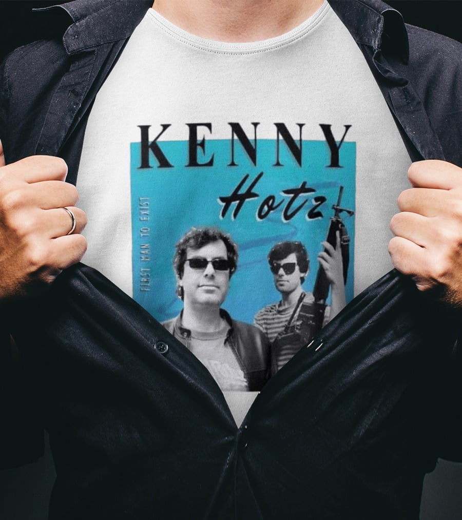 Kenny Hotz First Man To Exist Black And White Sunglasses Gun Image T-Shirt