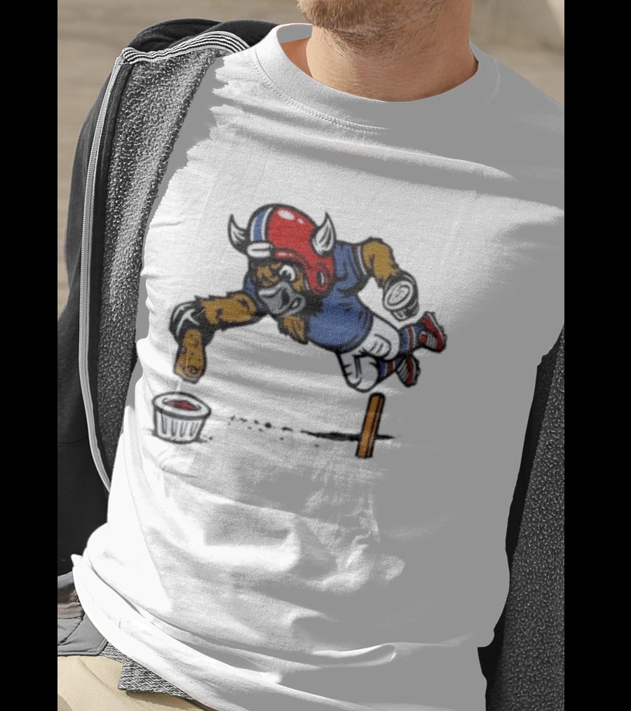 Buffalo Bills Mascot Football Helmet Diving Tortilla Chip Gameday Dip T-Shirt