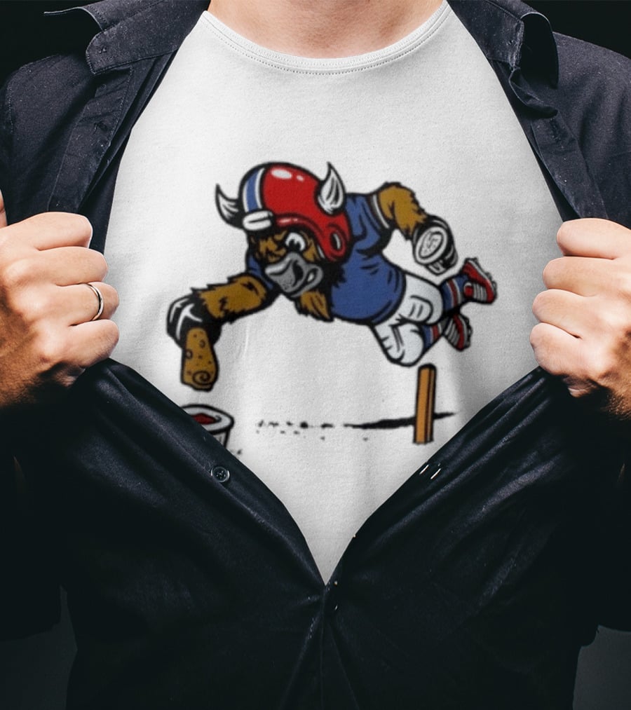 Buffalo Bills Mascot Football Helmet Diving Tortilla Chip Gameday Dip T-Shirt