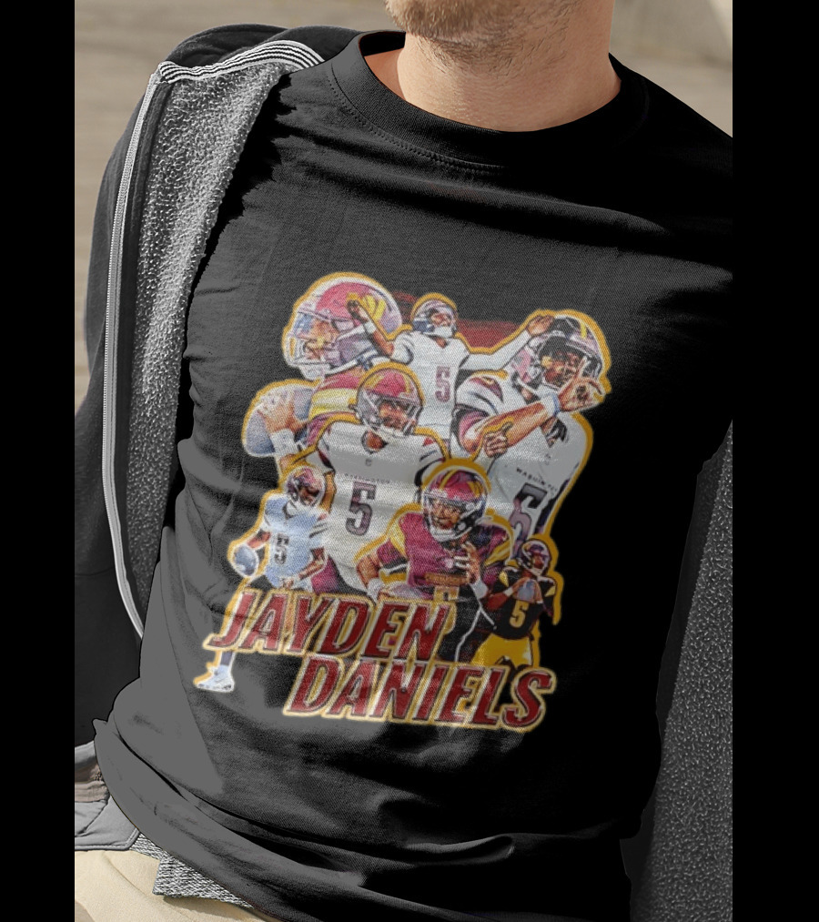 Jayden Daniels Washington Commanders Quarterback Number 5 T-Shirt