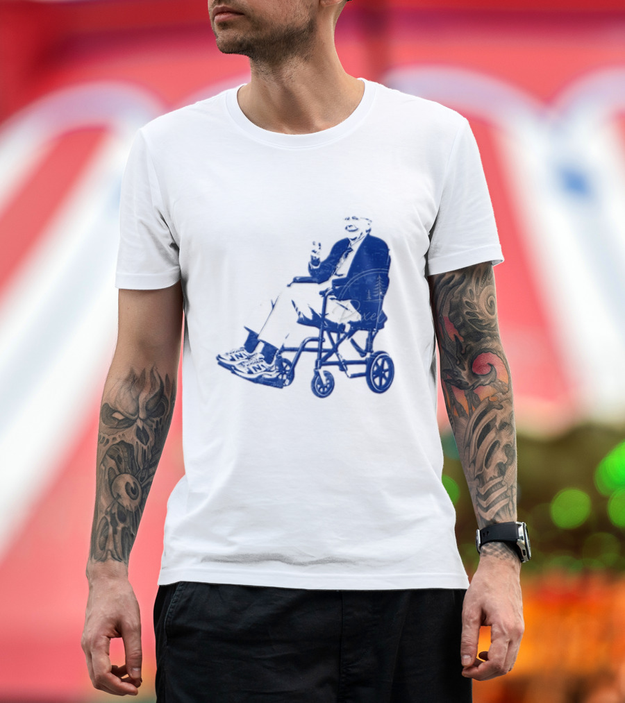 Kentucky Political Humor Go For Two Finger Man In Wheelchair Sneakers T-Shirt