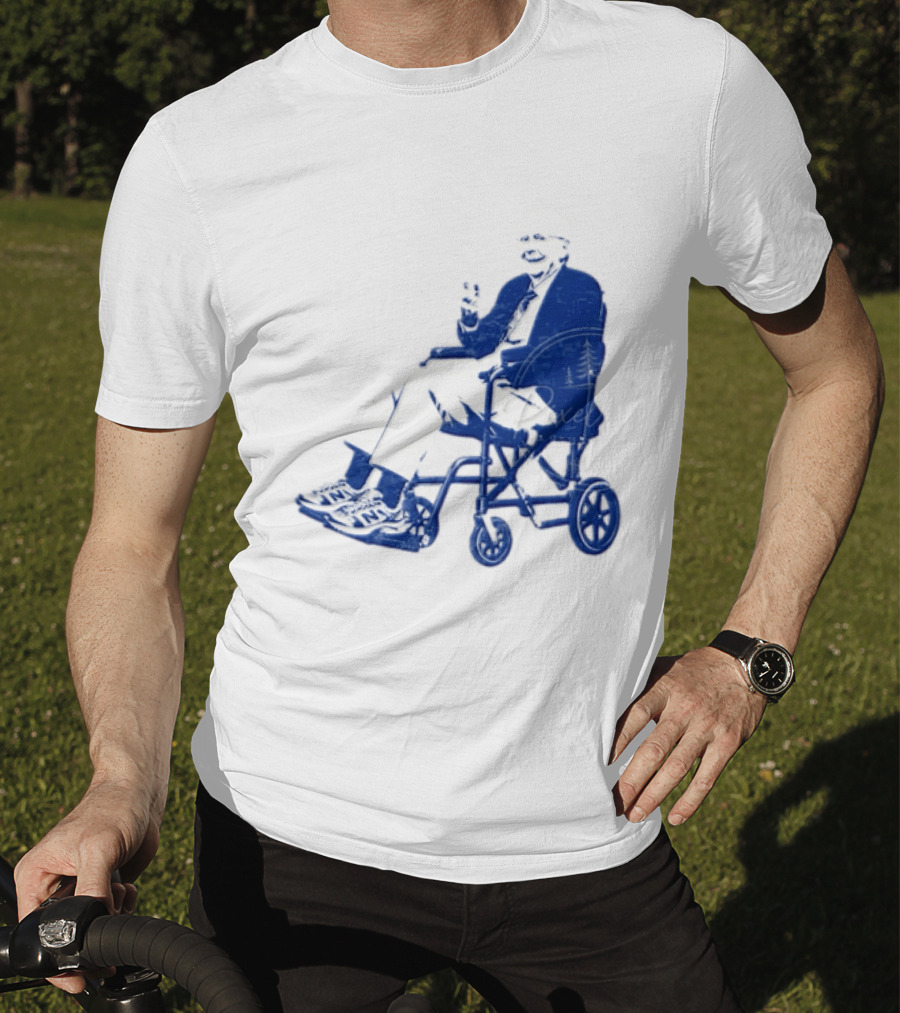 Kentucky Political Humor Go For Two Finger Man In Wheelchair Sneakers T-Shirt