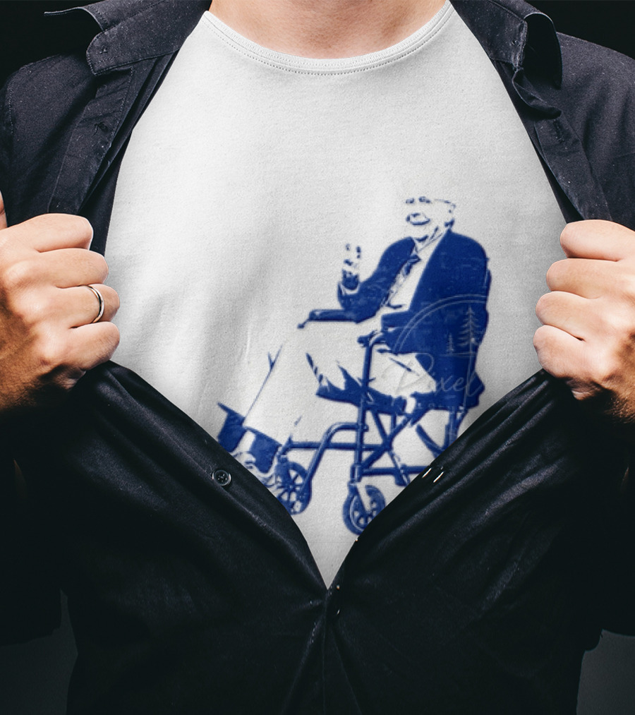 Kentucky Political Humor Go For Two Finger Man In Wheelchair Sneakers T-Shirt