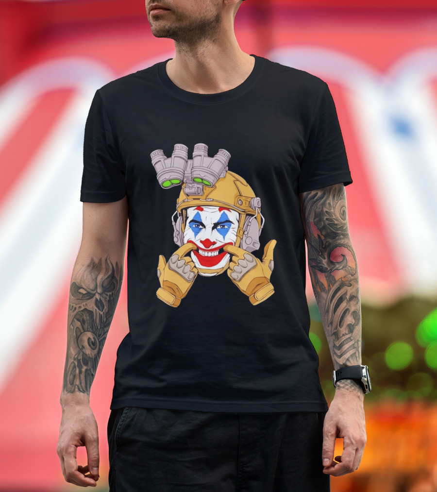 Joker Tactical Soldier Helmet Night Vision Clown Face T-Shirt