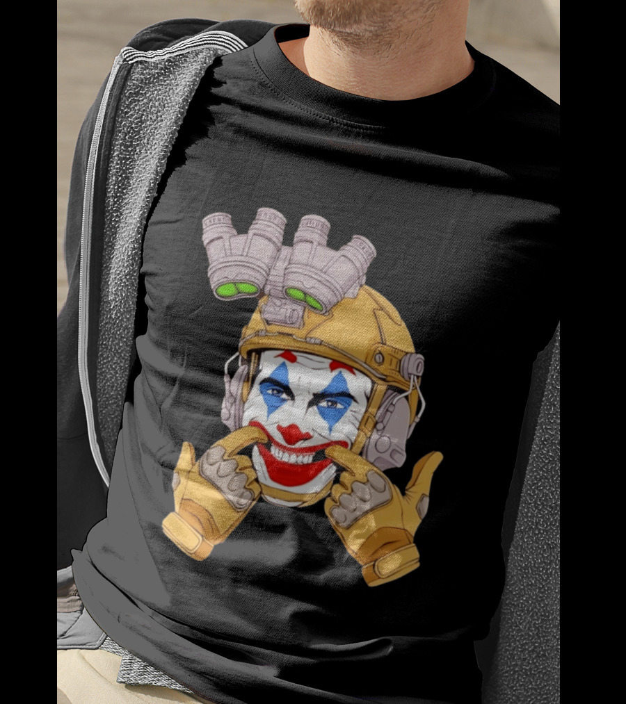 Joker Tactical Soldier Helmet Night Vision Clown Face T-Shirt
