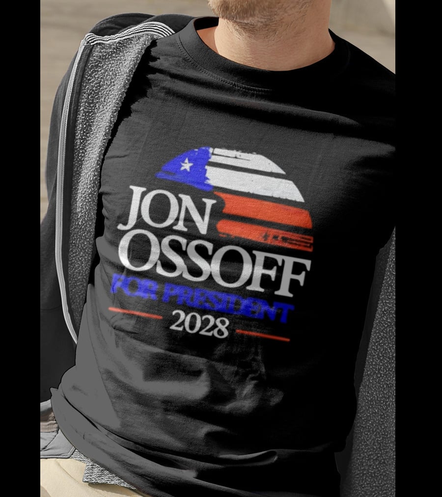 Jon Ossoff For President 2028 American Flag T-Shirt