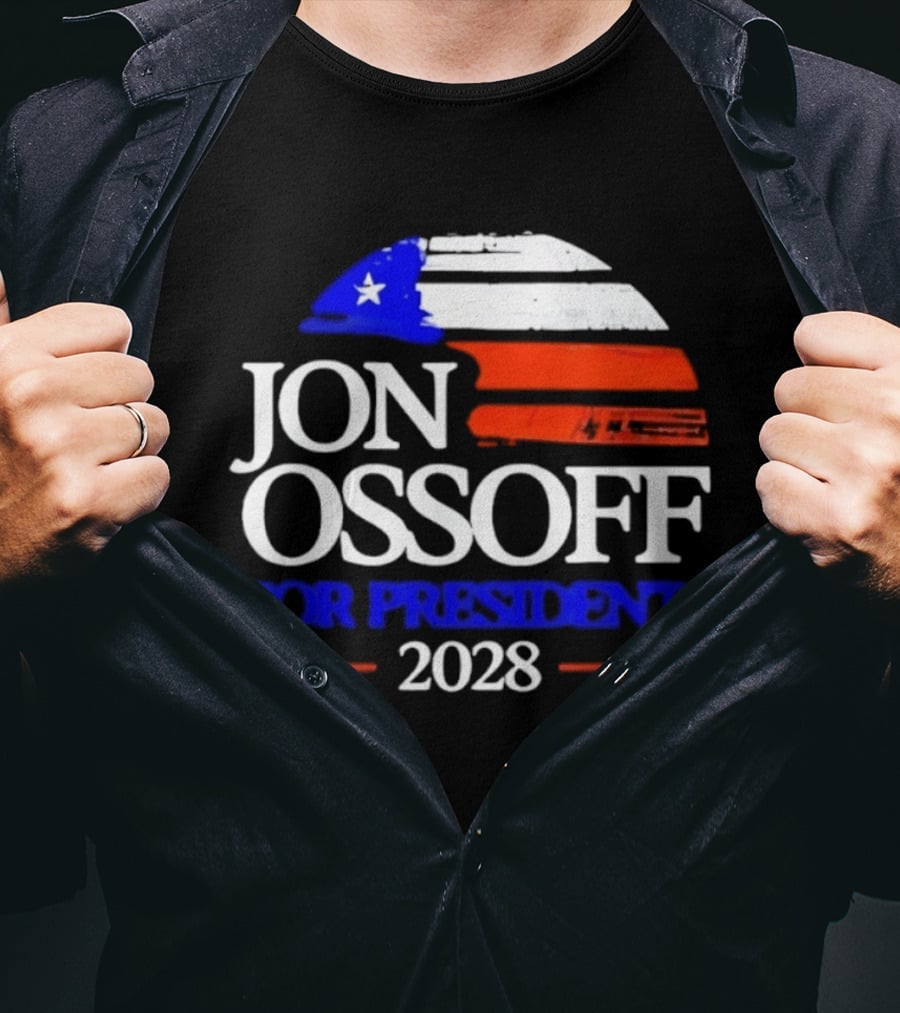 Jon Ossoff For President 2028 American Flag T-Shirt