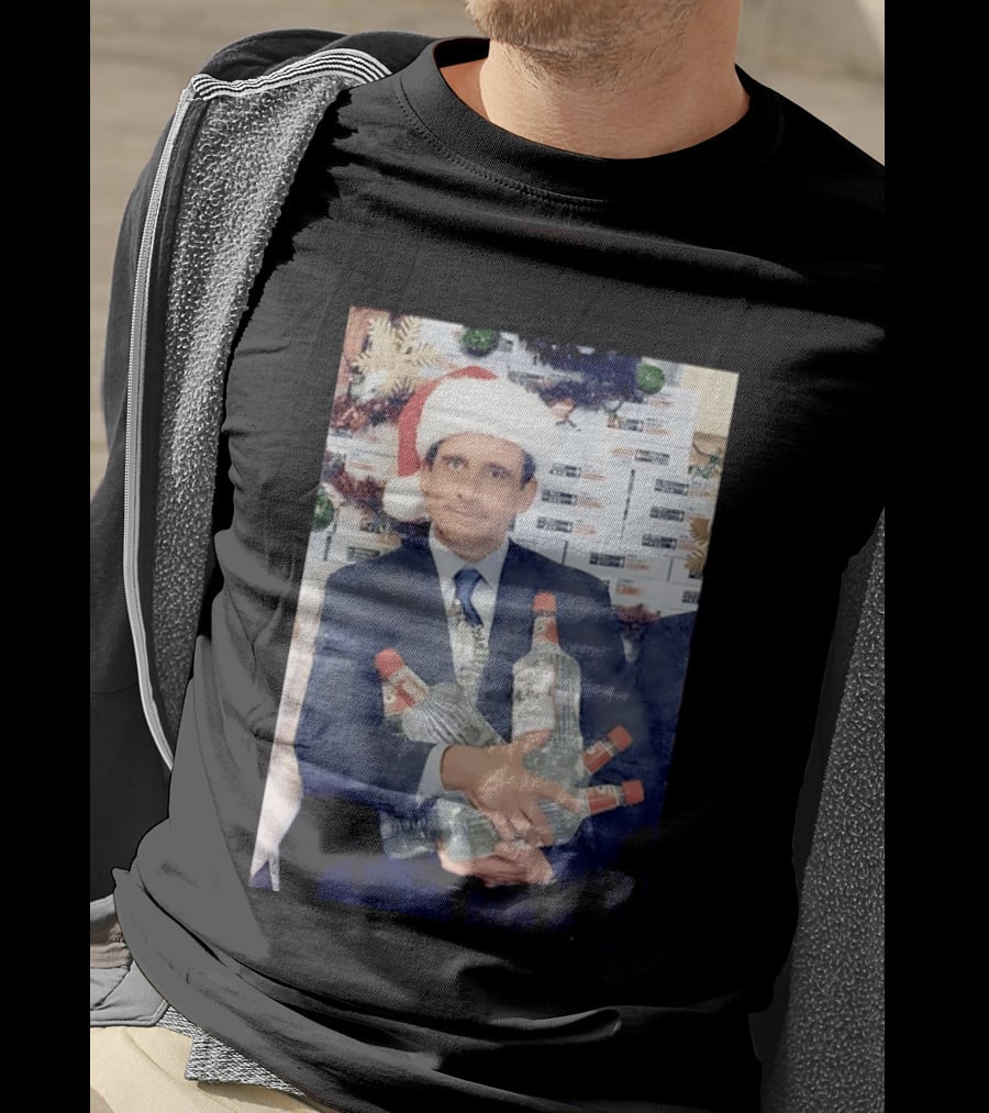 Michael Scott Holiday Party Vodka Santa Hat Scene T-Shirt