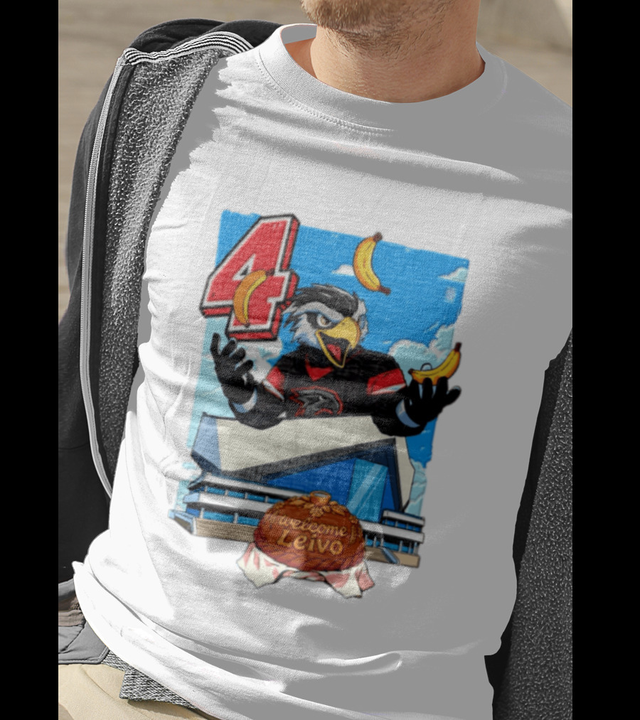 Leivo Welcome 4 Hawk In Hockey Jersey With Bananas In Front Of Arena T-Shirt